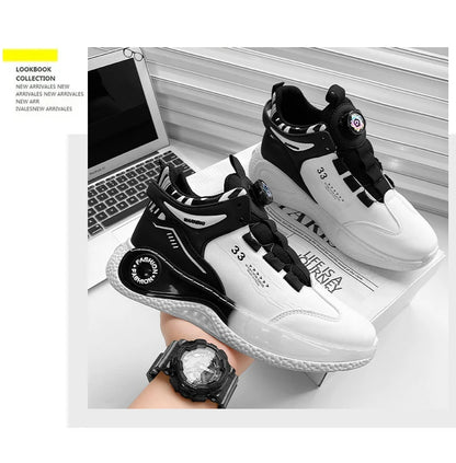 Zapatillas de deporte para hombre con hebilla giratoria, cómodas, antideslizantes, con cordones, duraderas, para actividades al aire libre