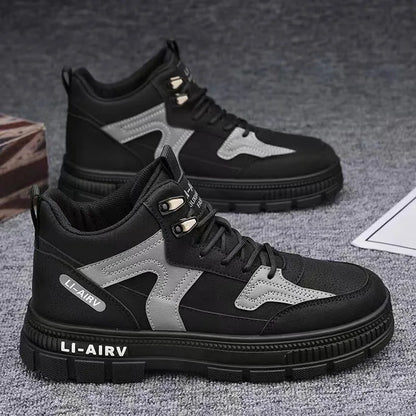 2024 nuevo modelo de zapatos de invierno para hombres, además de zapatillas de deporte gruesas y cálidas de terciopelo para nieve fría, zapatos deportivos informales blancos que combinan con todo para hombres