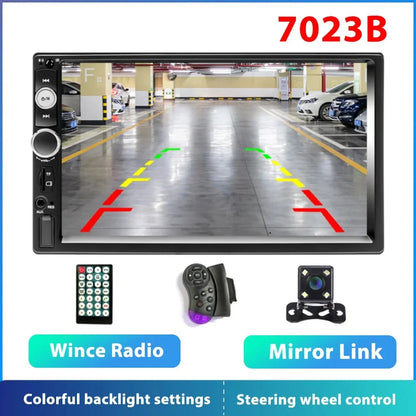 Podofo 2 din Radio de coche 7 "HD Autoradio reproductor Multimedia 2DIN pantalla táctil Auto audio estéreo de coche MP5 Bluetooth USB TF FM cámara