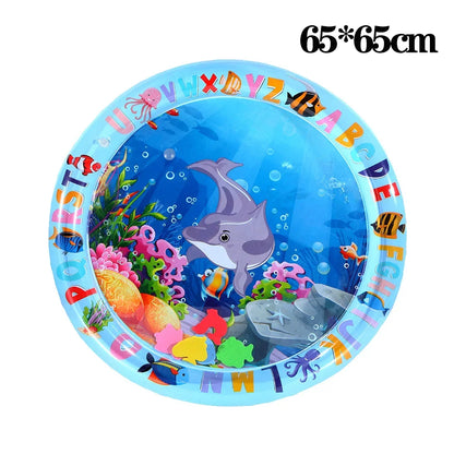 Estera de juego sensorial de agua, estera de agua inflable gruesa para gato y perro, estera de juego para mascotas con peces, mar, océano, juguete sensorial de agua