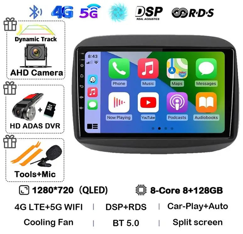 Android15 QLED para Fiat Mobi 2016 2017 2018 -2022 Radio de coche reproductor de vídeo Multimedia navegación GPS estéreo Carplay 4G WIFI sin DVD