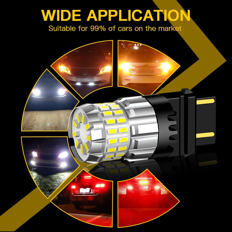 2 uds Canbus luz LED de circulación diurna bombilla DRL 3157 P27/7W T25 para Jeep Compass 2011-2016 Grand Cherokee 2011 2012 2013