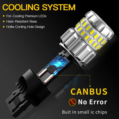 2 uds Canbus luz LED de circulación diurna bombilla DRL 3157 P27/7W T25 para Jeep Compass 2011-2016 Grand Cherokee 2011 2012 2013