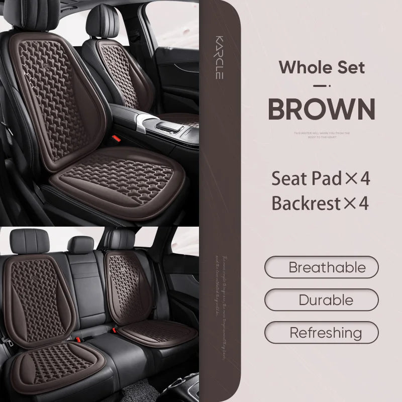 Funda Universal 3D para asiento de coche, alfombrilla protectora, cojín suave, diseño convexo Y, conjunto completo para la mayoría de los coches, accesorios interiores, almohadilla para asiento