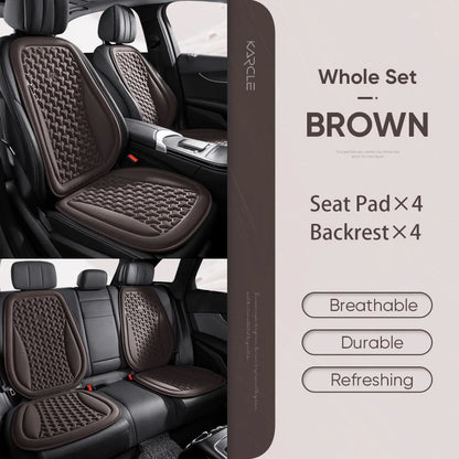 Funda Universal 3D para asiento de coche, alfombrilla protectora, cojín suave, diseño convexo Y, conjunto completo para la mayoría de los coches, accesorios interiores, almohadilla para asiento