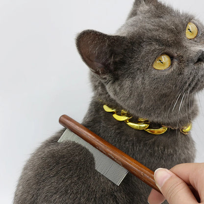 Peine para gatos, cepillo para gatos, pelo largo, peine con aguja para gatos, nudos abiertos para quitar accesorios flotantes para el cabello, peine de fila para mascotas