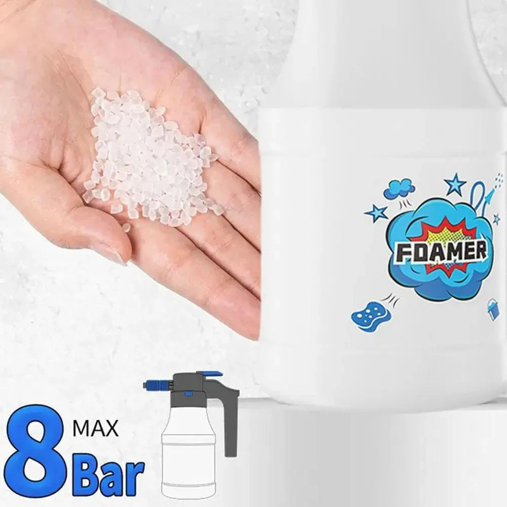 Pulverizador eléctrico de espuma para nieve de 1,5 l, lanza a presión recargable por USB, regadera para limpieza de ventanas de coche, detalles exteriores