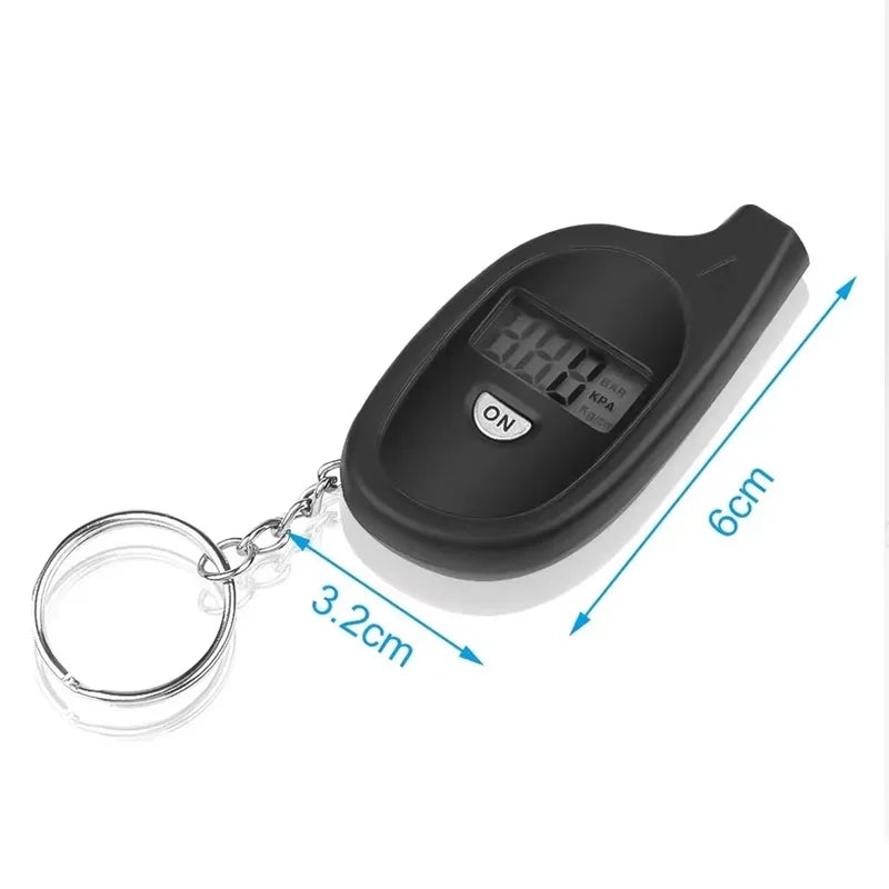 Manómetro digital de neumáticos con pantalla LCD: probador de presión de aire para automóviles y motocicletas y herramienta de alarma de seguridad