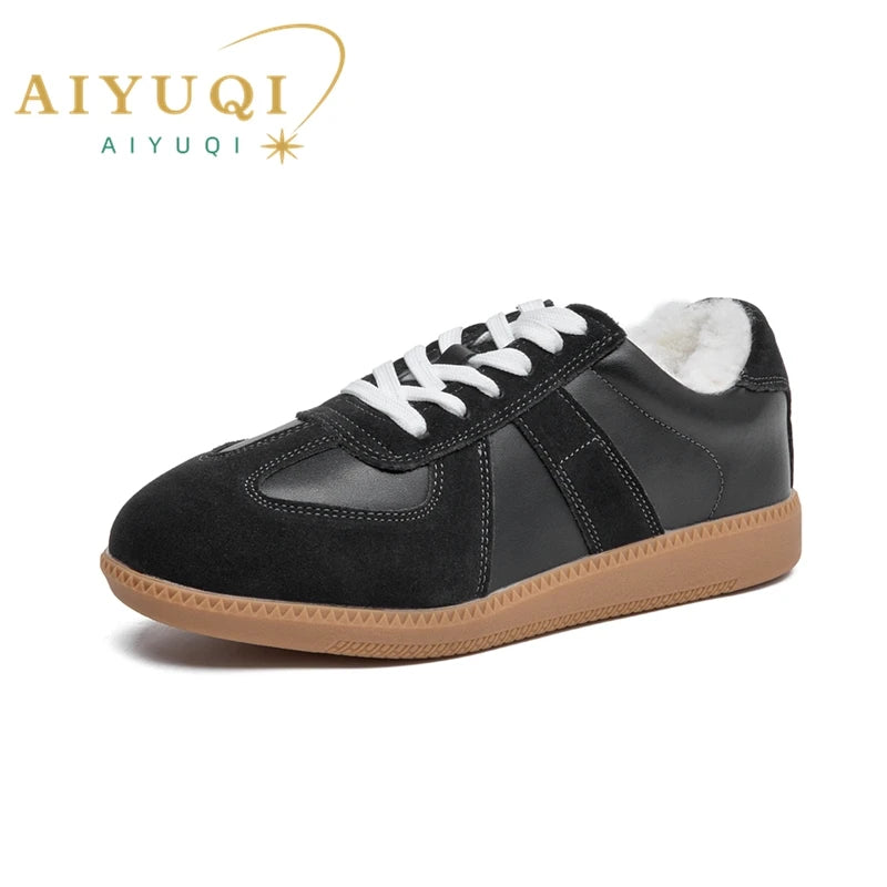 AIYUQI, zapatillas de deporte para mujer, novedad de 2025, zapatos de entrenamiento moral de cuero genuino para mujer, zapatos planos informales de primavera para mujer