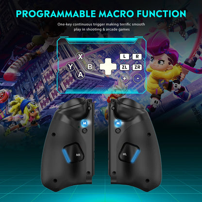 Joy-pad inalámbrico con luz QRD Stellar T5 Original con luces RGB para Switch/Lite/OLED/Switch 2, con programable, Turbo y Macro