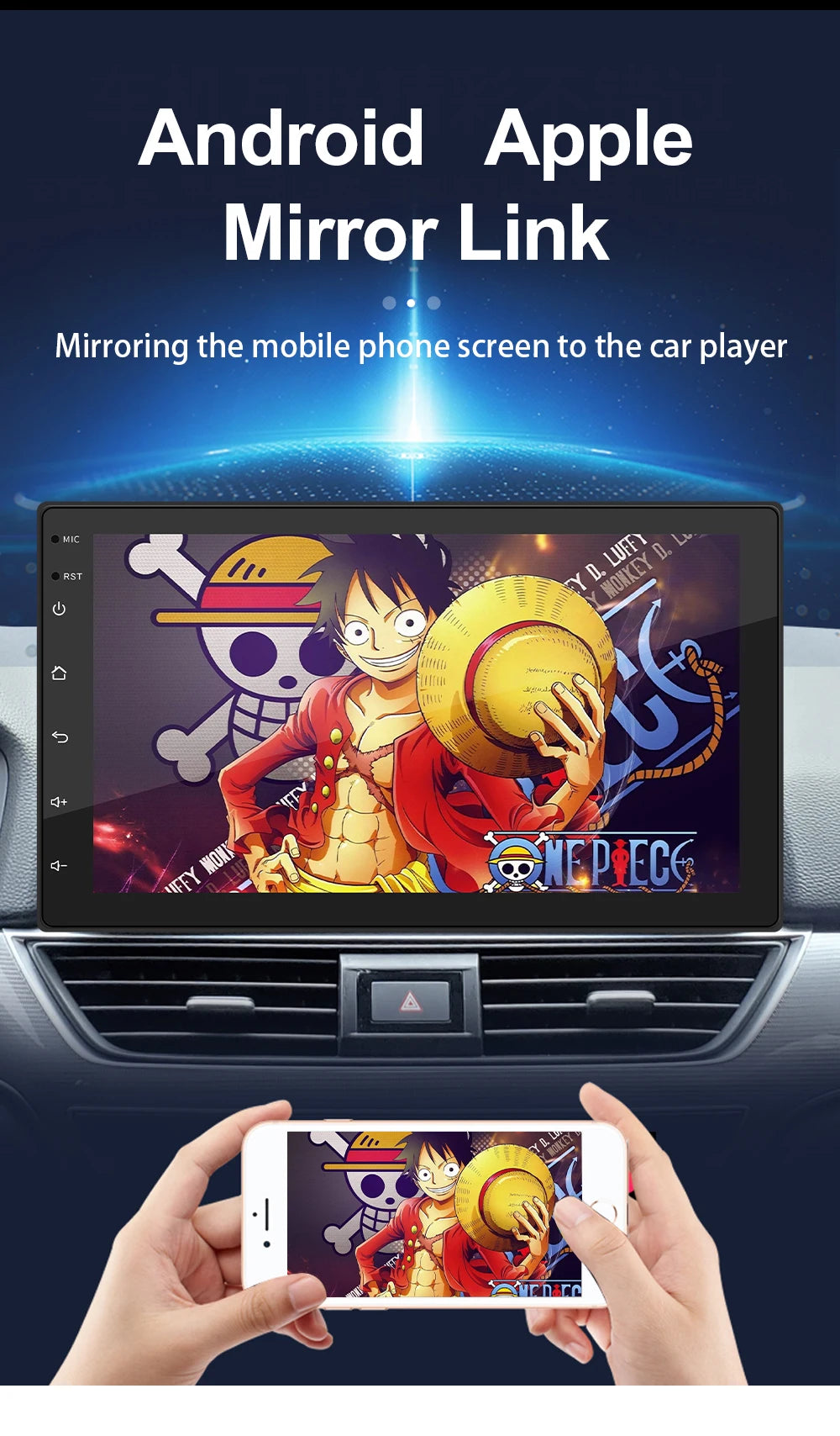 Reproductor Multimedia Universal de 7, 9 y 10 pulgadas pantalla coche android auto con GPS carplay inalambrico WIFI, CarPlay inalámbrico, Android 13, 2 Din, Radio FM, RECEPTOR ESTÉREO sistemas inteligentes de coche