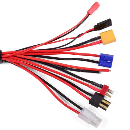 Conector adaptador de cargador RC 8 en 1, cargador 4,0mm Banana XT60 TRX Tamiya Lipo para coche RC Drone Imax B6 B6AC Cable de batería