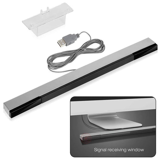 Receptor infrarrojo con cable remoto, barra de Sensor IR de rayos infrarrojos con cable USB, receptor de Sensor de movimiento remoto para N S Wii para Wii U, soporte para PC