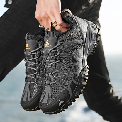 HIKEUP, zapatillas antideslizantes con amortiguación transpirable, zapatos de senderismo para hombre, zapatillas deportivas para correr y senderismo, zapatos deportivos de montaña al aire libre para hombre