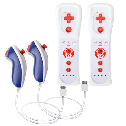 Un par de mandos a distancia con controlador Nunchuck para juegos Wii Control para consola Wii Gamepad inalámbrico con Motion Plus