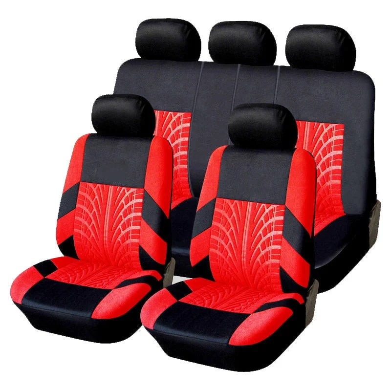 Juego de fundas de asiento de coche bordadas, protección Universal para asiento de coche Dacia Duster Sandero Renault Clio Fiat Panda Lancia Ypsilon