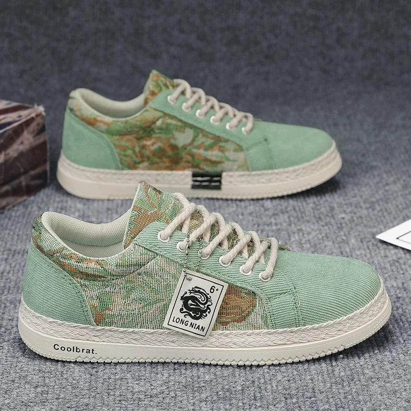 Zapatos de lona para hombre, zapatillas deportivas versátiles de tendencia de verano, informales, 2024