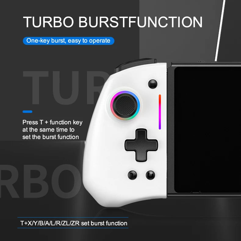 LinYuvo KS42 Joy-pad inalámbrico con luz de meteoros con luces RGB de 8 colores para interruptor/Lite/OLED, con programable, Turbo y vibración