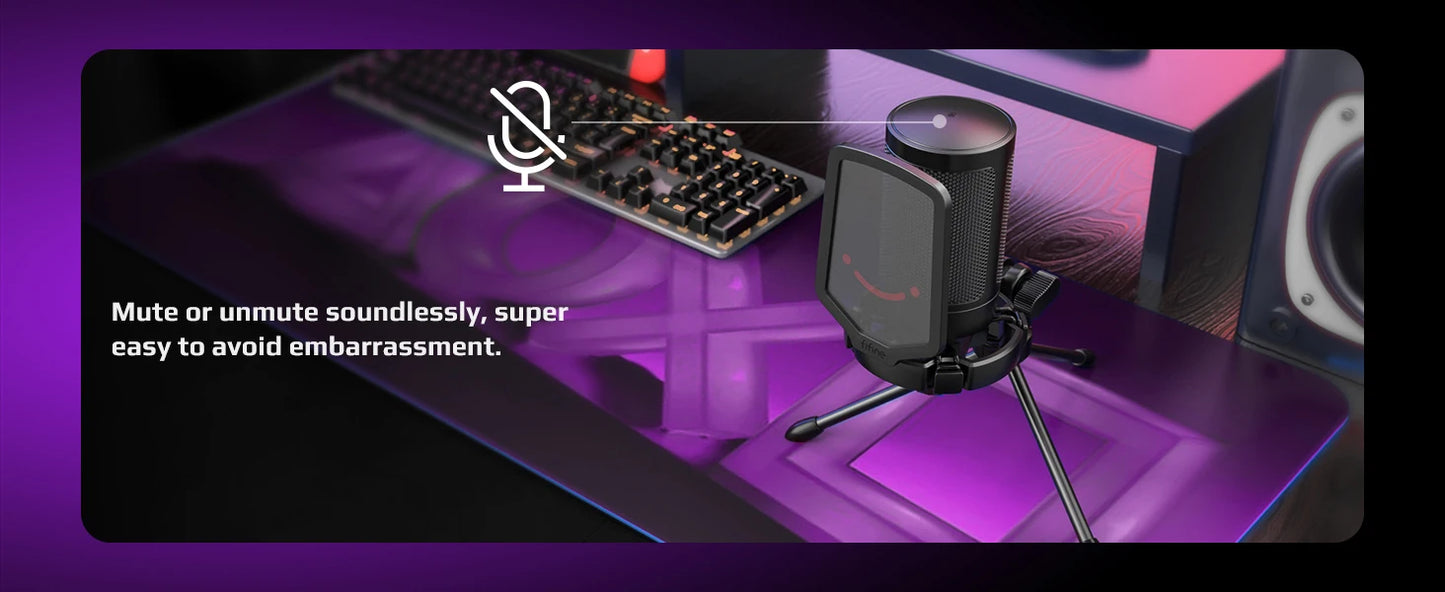 FIFINE Micrófono de condensador USB para juegos, para PC PS4 PS5 MAC con soporte de choque y filtro pop y control de ganancia para podcasts, Ampligame A6V