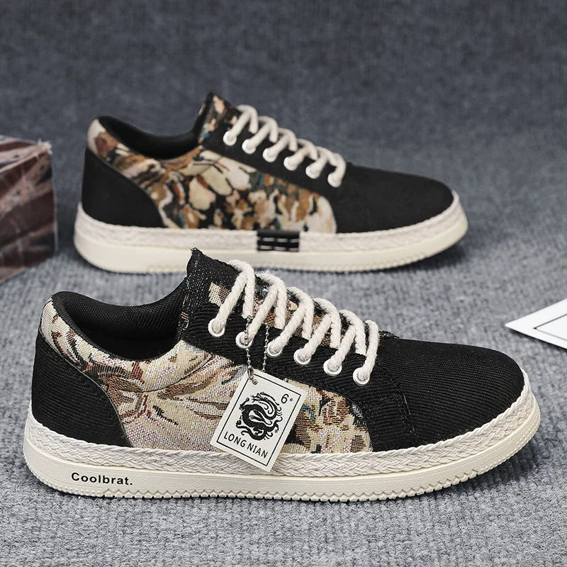 Zapatos de lona para hombre, zapatillas deportivas versátiles de tendencia de verano, informales, 2024