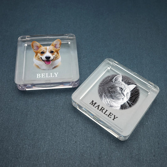Recuerdo de piel de mascota personalizado con foto, caja de pelo de mascota personalizada, caja conmemorativa de piel de perro y gato, regalos personalizados para amantes de las mascotas