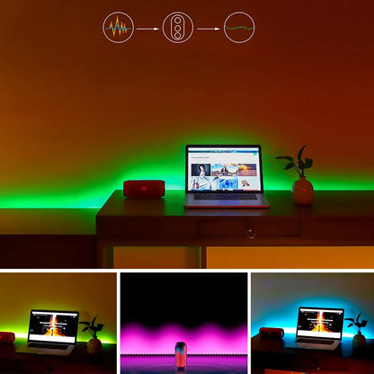 Tira de luces LED RGB con Bluetooth, USB, 5V, controlador 5050, 1M, 2M, 3M, 4M, 5M, lámpara de diodo Flexible, cinta de luces, iluminación de fondo de TV