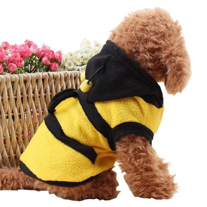 Abeja mascota cachorro abrigo ropa traje polar ropa perro gato Sudadera con capucha disfraz de Halloween Cosplay suéter sudaderas con capucha para perros