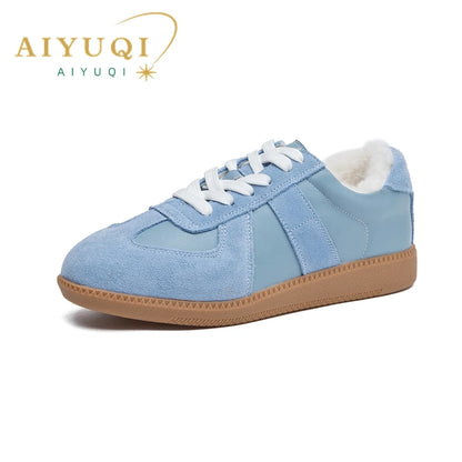 AIYUQI, zapatillas de deporte para mujer, novedad de 2025, zapatos de entrenamiento moral de cuero genuino para mujer, zapatos planos informales de primavera para mujer