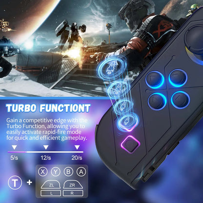 Controlador de mando Joy Pad para Nintendo Switch/Led Lite/Pc Joystick inalámbrico Rgb Grip soporte despertador y función Turbo 6 ejes