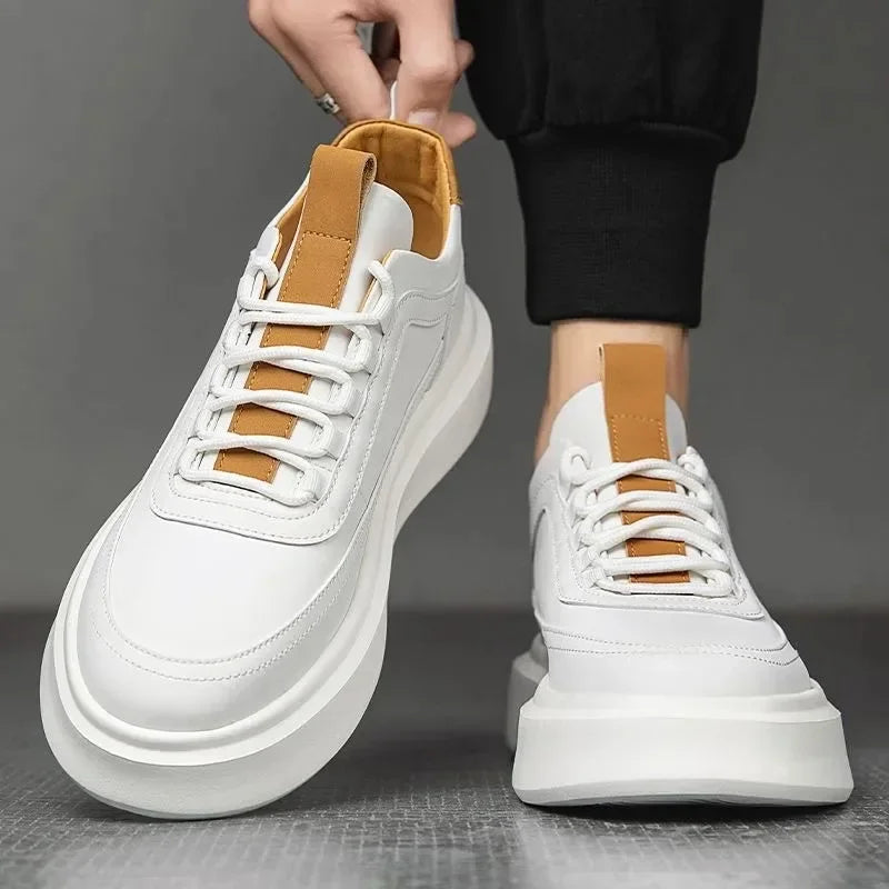 Zapatillas blancas de primavera y otoño para hombre, zapatillas deportivas ligeras para correr, zapatos informales para correr al aire libre, calzado de cesta