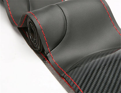 Protector de fibra de carbono para volante de coche, cubierta Universal para coser a mano, Protector de cuero de punto DIY, cubierta trenzada para volante de 38 cm