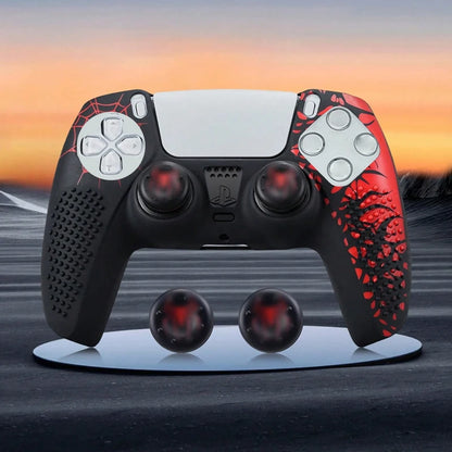 Funda protectora de silicona antideslizante para controlador de PS5, Compatible con controlador de PS5 con pegatina de tapa de agarre para pulgar
