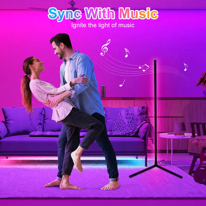 Lámpara de pie de esquina inteligente Tuya de 160cm, iluminación LED RGB regulable, iluminación de ambiente moderna, luces de soporte Alexa para dormitorio, juegos, decoración para sala de estar