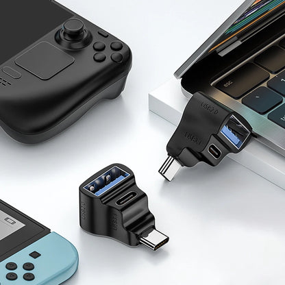 Adaptador USB tipo C en forma de U de 180 grados, convertidor de carga USBC para Steam Deck/Nintendo Switch, transferencia rápida de datos, OTG, 20gbps