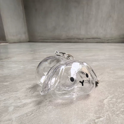 Botella de recuerdo de pelo de conejo transparente, cápsula de almacenamiento de pelo de mascota, llavero, regalo pensativo para amantes y propietarios de conejos