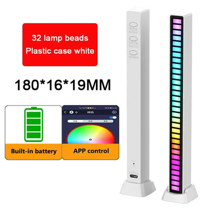 Tira de luces LED RGB, Control de sonido y música, lámpara ambiental de ritmo, luces nocturnas de ambiente para Bar, coche, habitación, TV, decoración para juegos