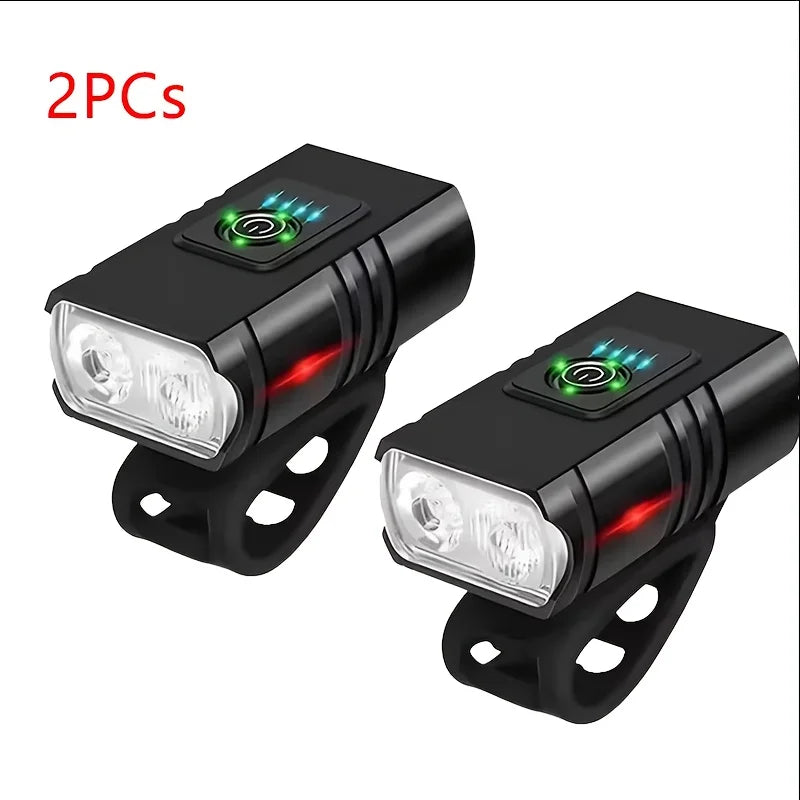1 unidad, Material plástico, iluminación led, carga USB de faros de bicicleta, adecuado para faros de bicicleta, carrera nocturna, ca