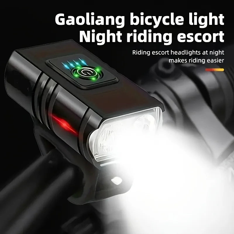 1 unidad, Material plástico, iluminación led, carga USB de faros de bicicleta, adecuado para faros de bicicleta, carrera nocturna, ca