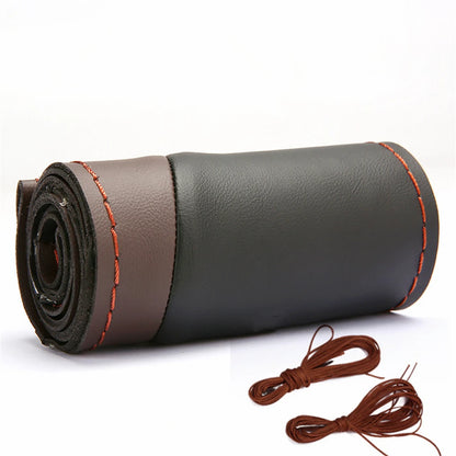 Protector de fibra de carbono para volante de coche, cubierta Universal para coser a mano, Protector de cuero de punto DIY, cubierta trenzada para volante de 38 cm