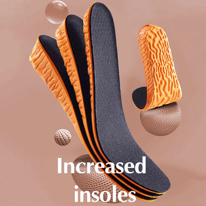 Plantillas deportivas invisibles para aumentar la altura de 1,5-3,5 cm, zapatos de espuma viscoelástica EVA naranja, almohadilla para suela, transpirable, cómoda para el cuidado de los pies de los hombres