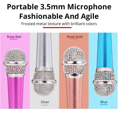 Micrófono de estudio estéreo portátil de 3,5mm, Mini micrófono de Karaoke KTV para teléfono inteligente, portátil, PC, micrófono de Audio portátil de escritorio
