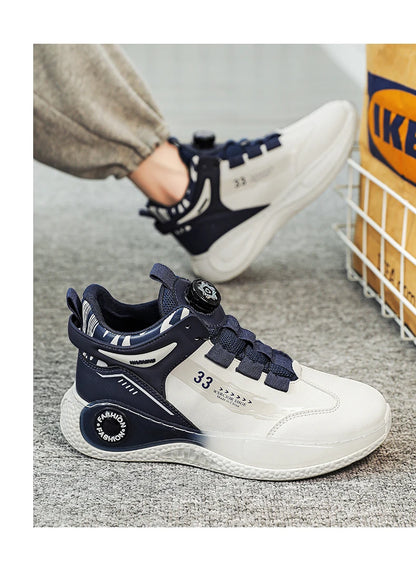 Zapatillas de deporte para hombre con hebilla giratoria, cómodas, antideslizantes, con cordones, duraderas, para actividades al aire libre