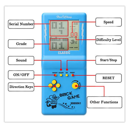 Reproductores de juegos portátiles Retro clásicos para consola Tetris, máquina de juegos de bolsillo nostálgica de pantalla grande para niños, juguetes rompecabezas para niños