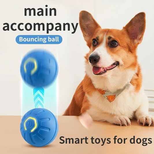 Pelota de juguete inteligente para perros, juguete interactivo electrónico para mascotas, pelota móvil USB, rebote en movimiento automático para cachorros, regalo de cumpleaños, producto para gatos