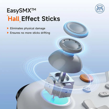 EasySMX X05 Gamepad inalámbrico Controlador de juegos Bluetooth Compatible con PC/teléfono/interruptor/Gamer de vapor, luz RGB, efecto Hall
