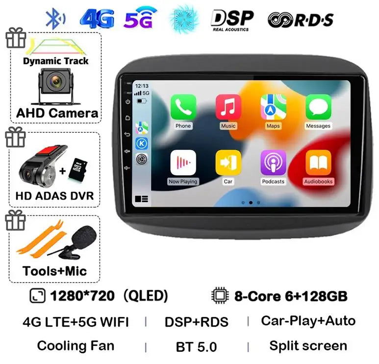 Android15 QLED para Fiat Mobi 2016 2017 2018 -2022 Radio de coche reproductor de vídeo Multimedia navegación GPS estéreo Carplay 4G WIFI sin DVD