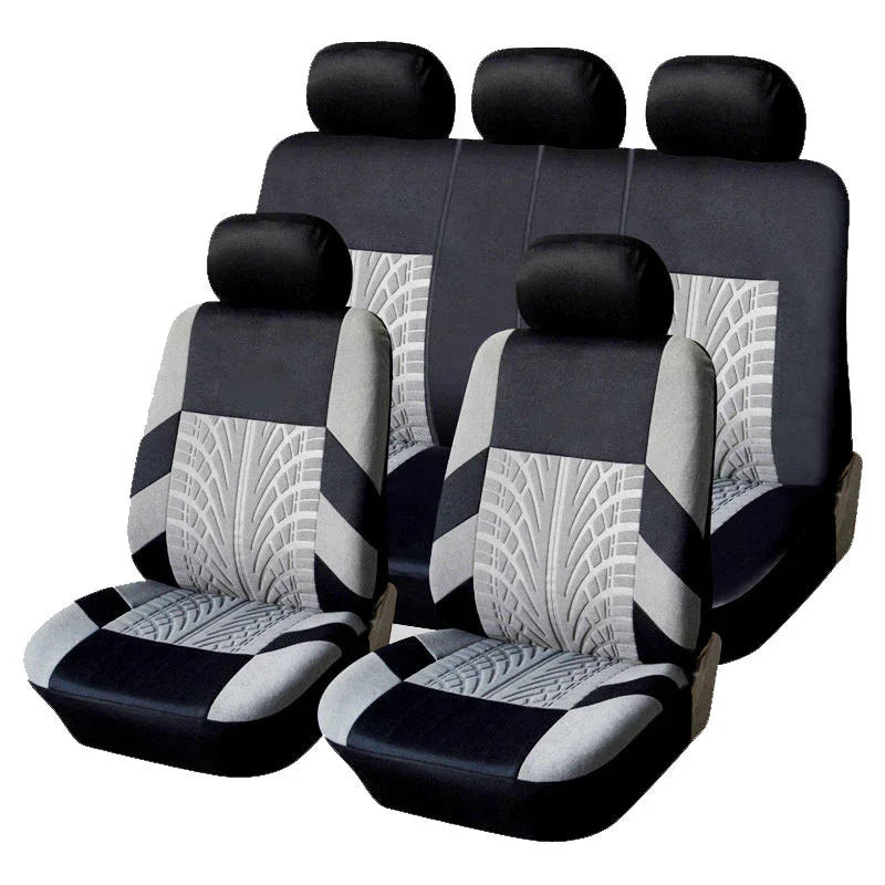 Juego de fundas de asiento de coche bordadas, protección Universal para asiento de coche Dacia Duster Sandero Renault Clio Fiat Panda Lancia Ypsilon