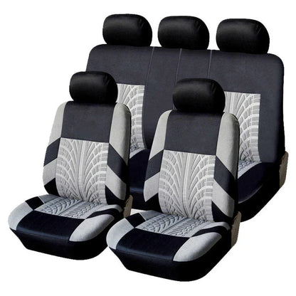 Juego de fundas de asiento de coche bordadas, protección Universal para asiento de coche Dacia Duster Sandero Renault Clio Fiat Panda Lancia Ypsilon