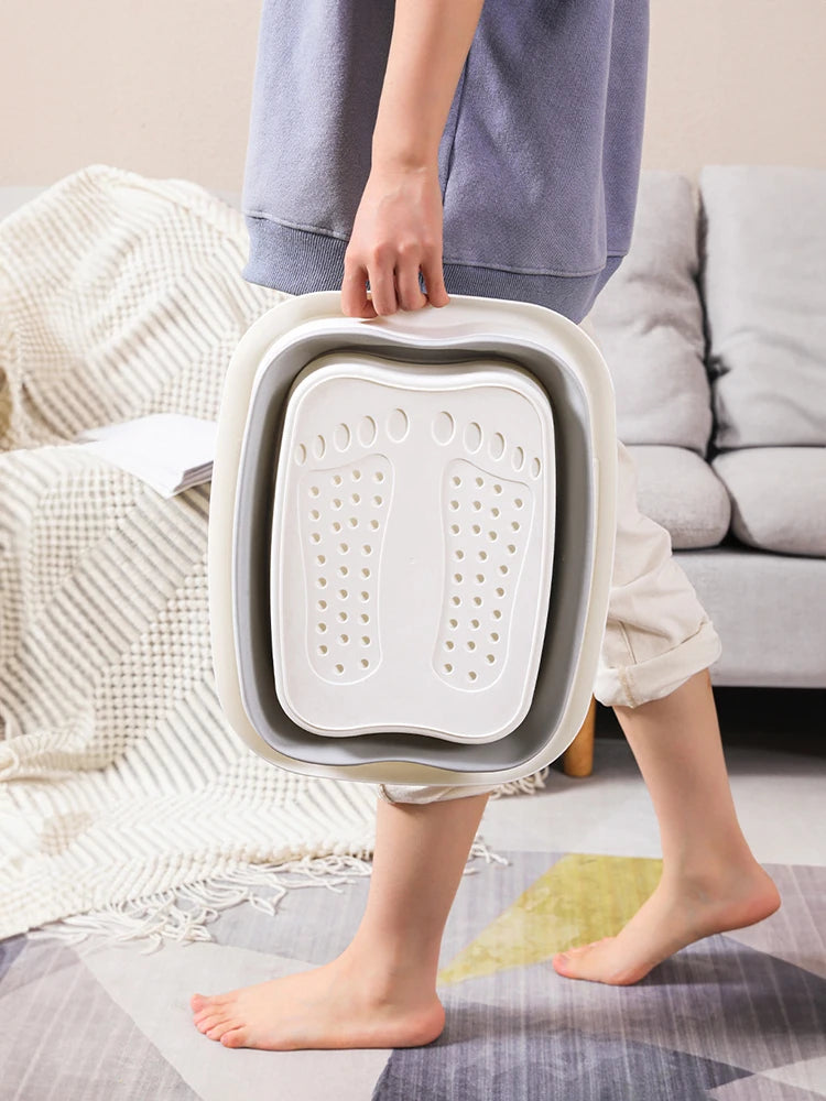 Cubo de masaje plegable para baño de pies, cubo para remojo, lavabo plegable, Spa, cubo para baño de pies, Sauna para el hogar, bañera para pedicura