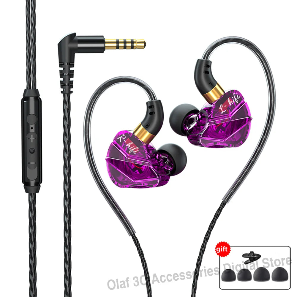 OLAF 3,5mm Jack tipo C enchufe auriculares con cable auriculares de graves HIFI auriculares intrauditivos Gamer auriculares manos libres para Xiaomi Huawei Samsung